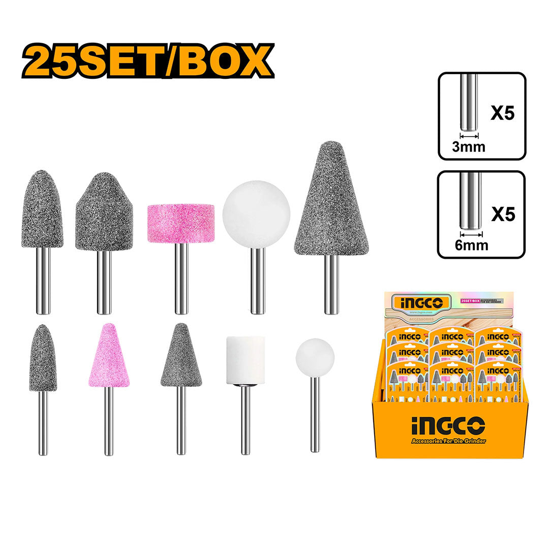 INGCO AKB1001 Accesorios para amoladora de troqueles y mini amoladora 25pcs