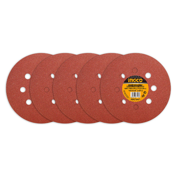 INGCO AKRS150051 Set de lija de 5 piezas 150mm para rotorbital