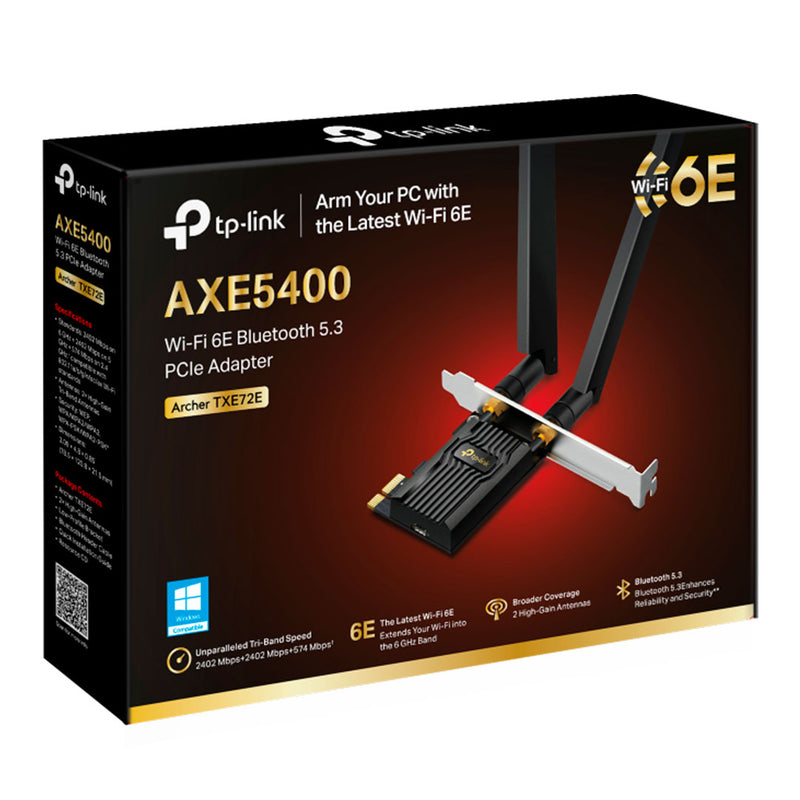 TP-LINK ARCHER TXE72E, AXE5400 Adaptador de red PCle WIFI 6E triple banda