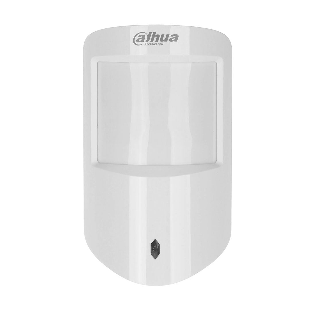 Sensor de movimiento blanco para sistema de alarma y seguridad electrónica con logotipo Dahua