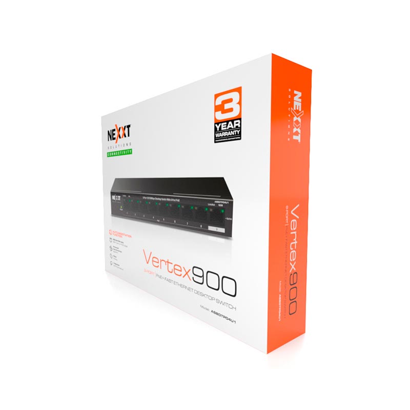 NEXXT SOLUTIONS ASBDTPO4U1 (SIN CAJA 8/10) Switch Poe 8 puertos 10/100 1 Uplink 58W