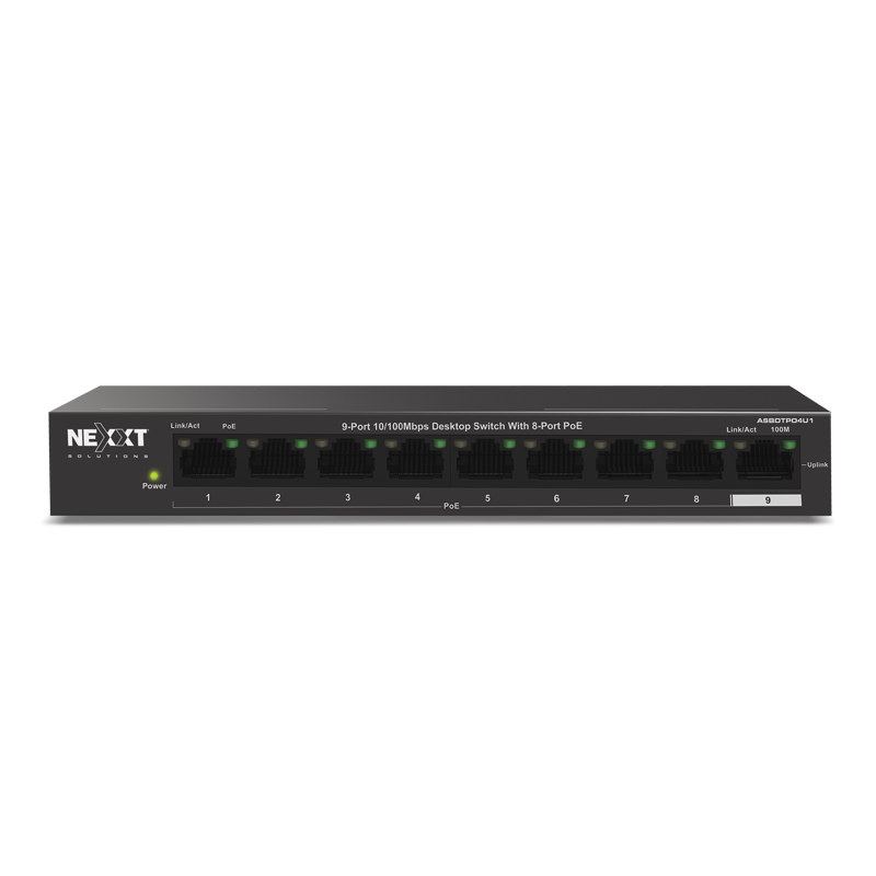 NEXXT SOLUTIONS ASBDTPO4U1 (SIN CAJA 8/10) Switch Poe 8 puertos 10/100 1 Uplink 58W
