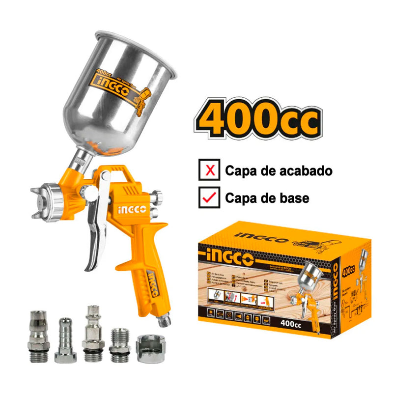 INGCO ASG4041 Pistola de pintura de gravedad 400CC