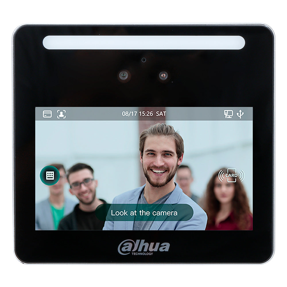 DAHUA ASI3213G-MW Control de Asistencia y Acceso Biométrico por rostro, tarjeta MIFARE código 4.3"