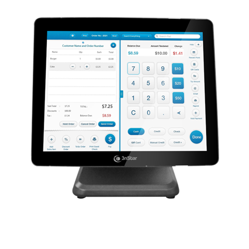 3NSTAR PTE0120W-8-240W11 POS All In One Táctil 15” Intel J4125 8GB RAM 240GB SSD WiFi