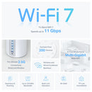TP-LINK DECO BE65 (pacote com 2), pacote com 2 sistemas WiFi 7 MESH para toda a casa BE11000. Compatível com Alexa e Google Assistant. Pacote x 2
