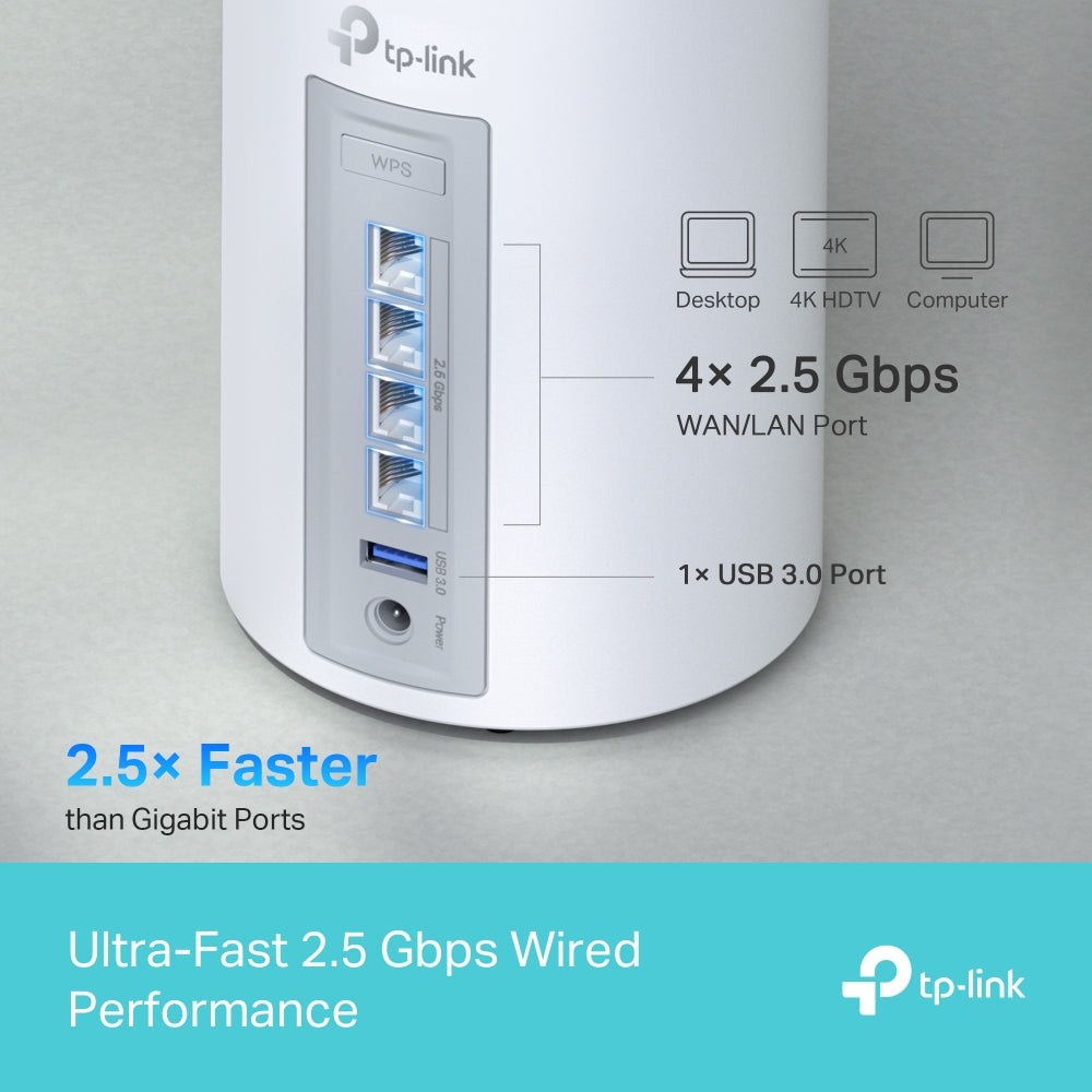 TP-LINK DECO BE65 2-Pack Router MESH WiFi7 BE11000 Triple Banda