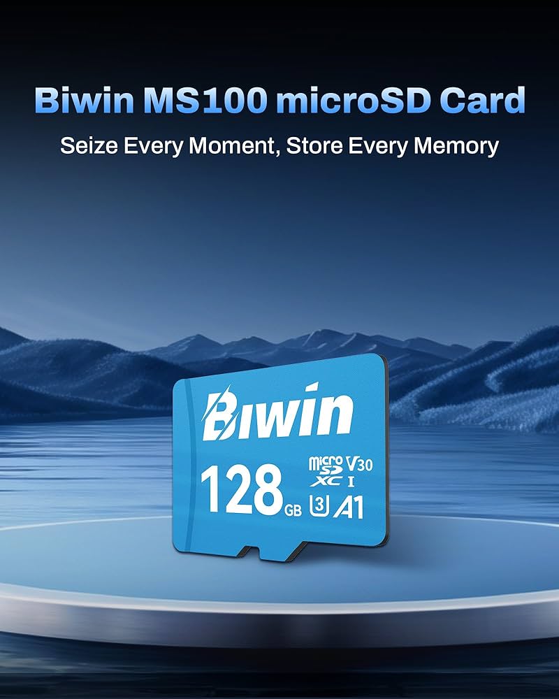 BIWIN BMMS100128G Memoria MicroSD MS100 128GB Tarjeta Flash UHS-I 100/30Mbps C10 U3 V30 A1