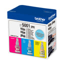 BROTHER BT50013PK, Kit de tinta Brother 5001 com 3 garrafas: Ciano/Magenta/Amarelo Ultra Rendimento