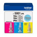BROTHER BT50013PK, Kit de tinta Brother 5001 com 3 garrafas: Ciano/Magenta/Amarelo Ultra Rendimento