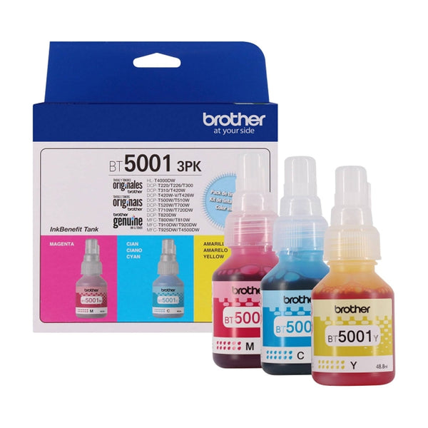 BROTHER BT50013PK, Kit de botellas de Tintas: Cian/Magenta/Yellow de Ultra rendimiento