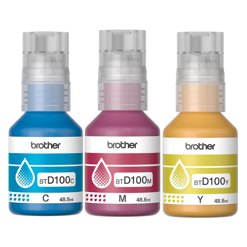 BROTHER BTD100CL3PK Pack de 3 tintas de color D100 C/M/Y para InkBenefit Tank