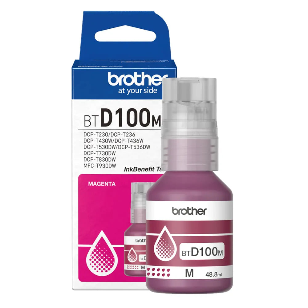 BROTHER BTD100M Botella de Tinta de Color Magenta Ultra Alto endimiento
