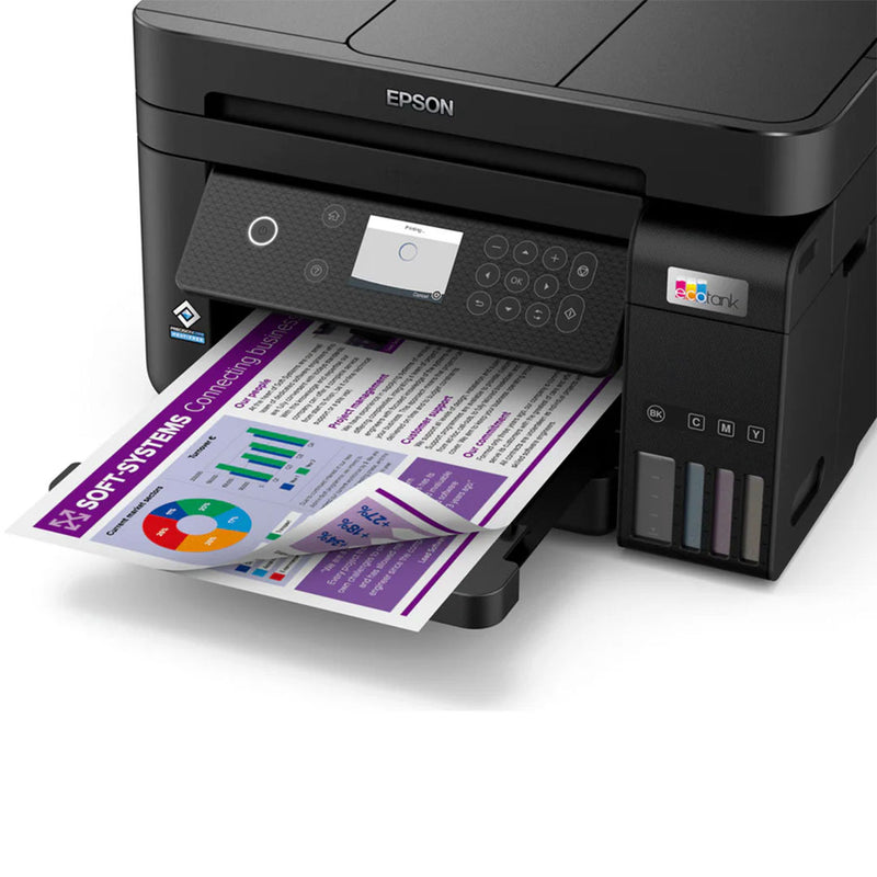 EPSON ECOTANK L6270 Impresora Multifuncional 3 en 1, Imprime, Escanea, Copia, conexión LAN y Wi-Fi (C11CJ61301)