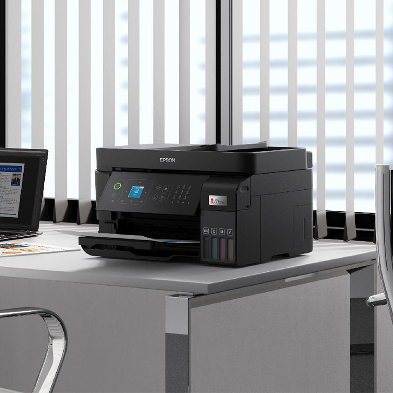 EPSON ECOTANK L5590 Impresora multifuncional de tinta continua, Imprime, Escanea, Copia, Fax, WIFI, LAN, USB (C11CK57303)