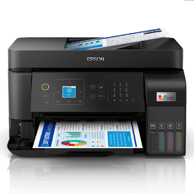 EPSON ECOTANK L5590 Impresora multifuncional de tinta continua, Imprime, Escanea, Copia, Fax, WIFI, LAN, USB (C11CK57303)