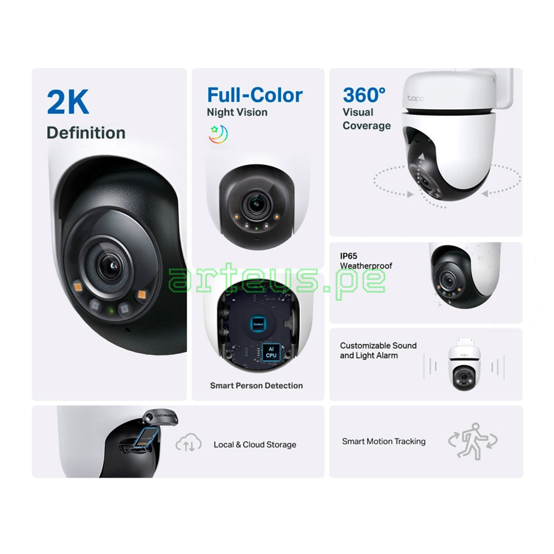 TP-LINK TAPO C510W Cámara de seguridad WIF 2K 360º PT