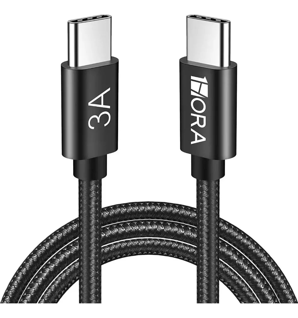 1HORA CAB265-B Cable USB Trenzado Tipo-C a Tipo-C 1M