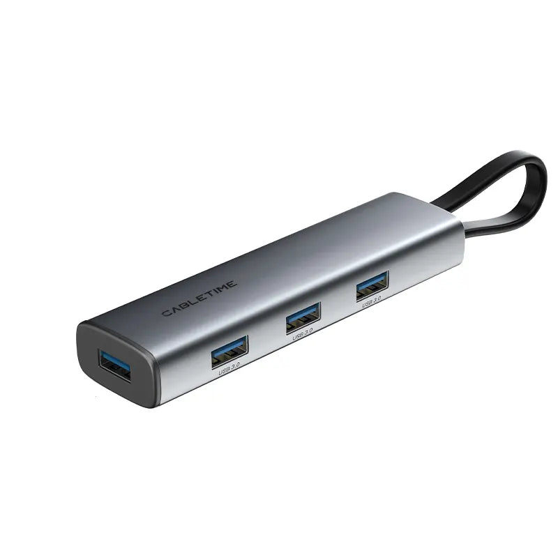 CABLETIME CB21G Adaptador Hub USB-C/USB-A 3.0 4 Puertos CT-HUBP4-AG