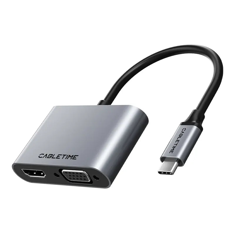 CABLETIME CB41G Adaptador de USB-C 4 en 1 CT-C160-PU31-CMHV-S0.15
