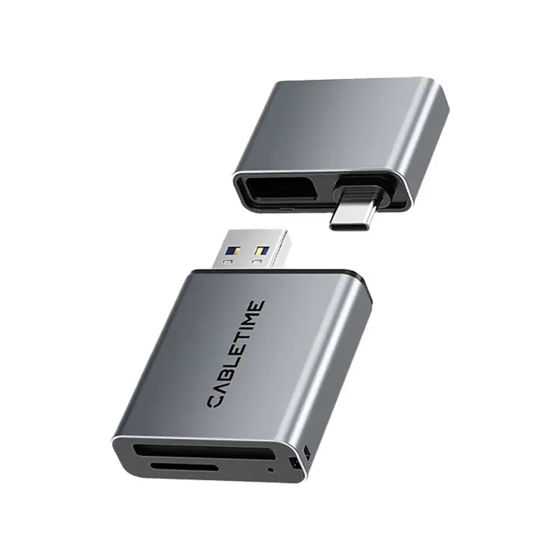 CABLETIME CB49G Lector de Tarjetas USB-A/USB-C 3.0 a Puerto SD CT-ACCD4-AG