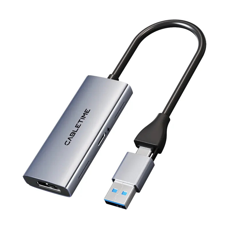 CABLETIME CB66G Capturador de Video HDMI Hembra a USB-A/USB-C Macho CT-ACHC3P-AG