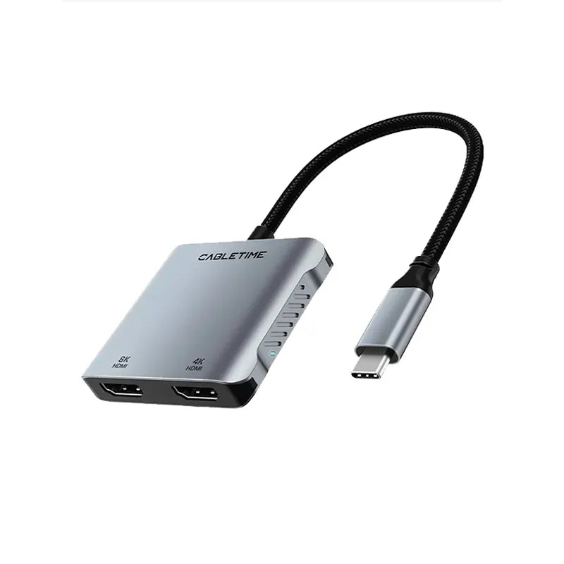 CABLETIME CB70G Adaptador USB-C 4 en 1 CT-CM2H8K-AG