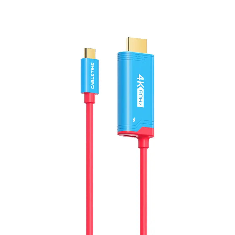 CABLETIME CC16L Cable USB-C Macho a HDMI Macho 4K 60Hz 2m CT-CMHD4P-PB2