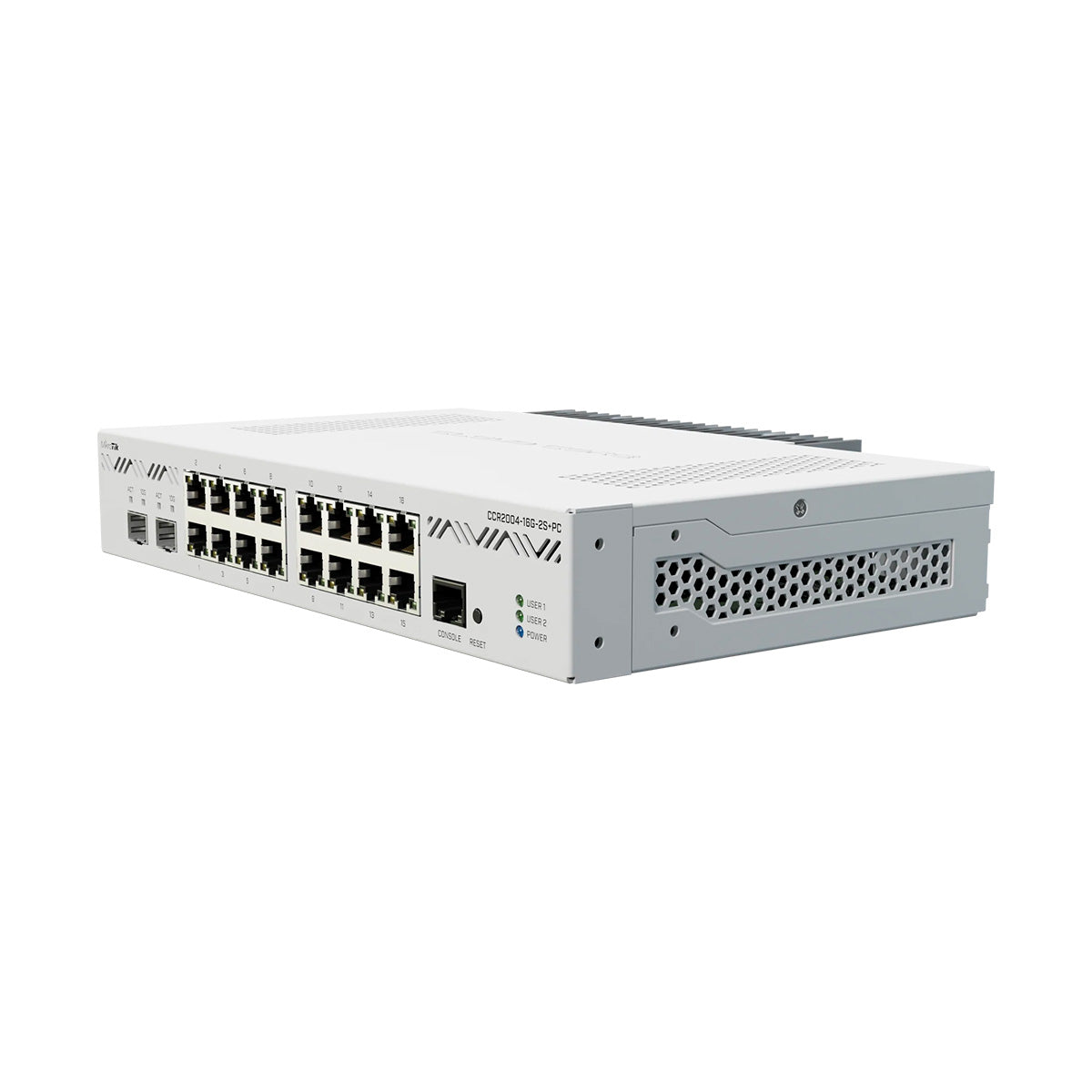 MIKROTIK CCR2004-16G-2S+PC Router 16 Puertos Gigabit 2 SFP+ 10G Silencioso