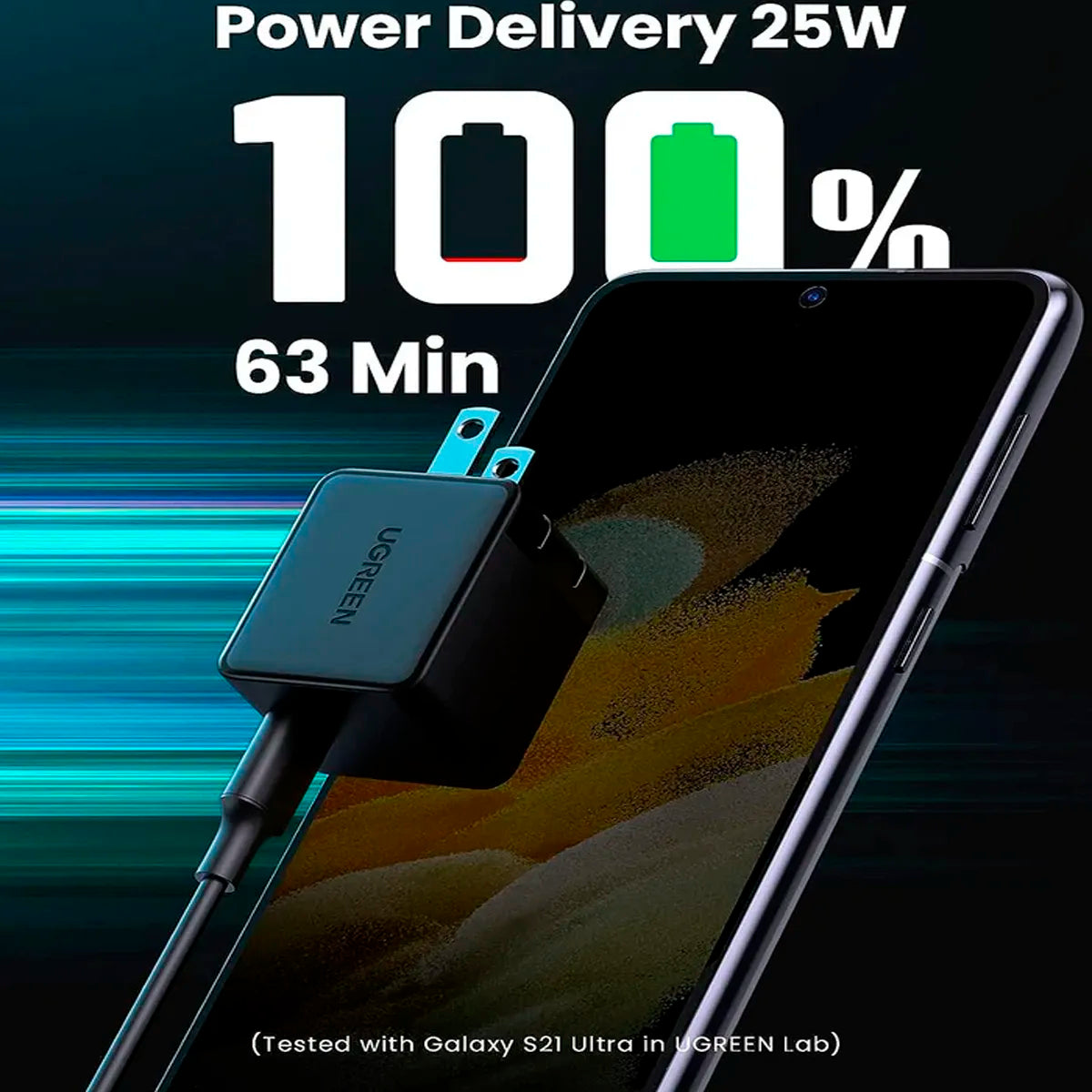 UGREEN CD250 50576 Cargador 25w Us Cd250 Pd Carga Rapida Usb-C