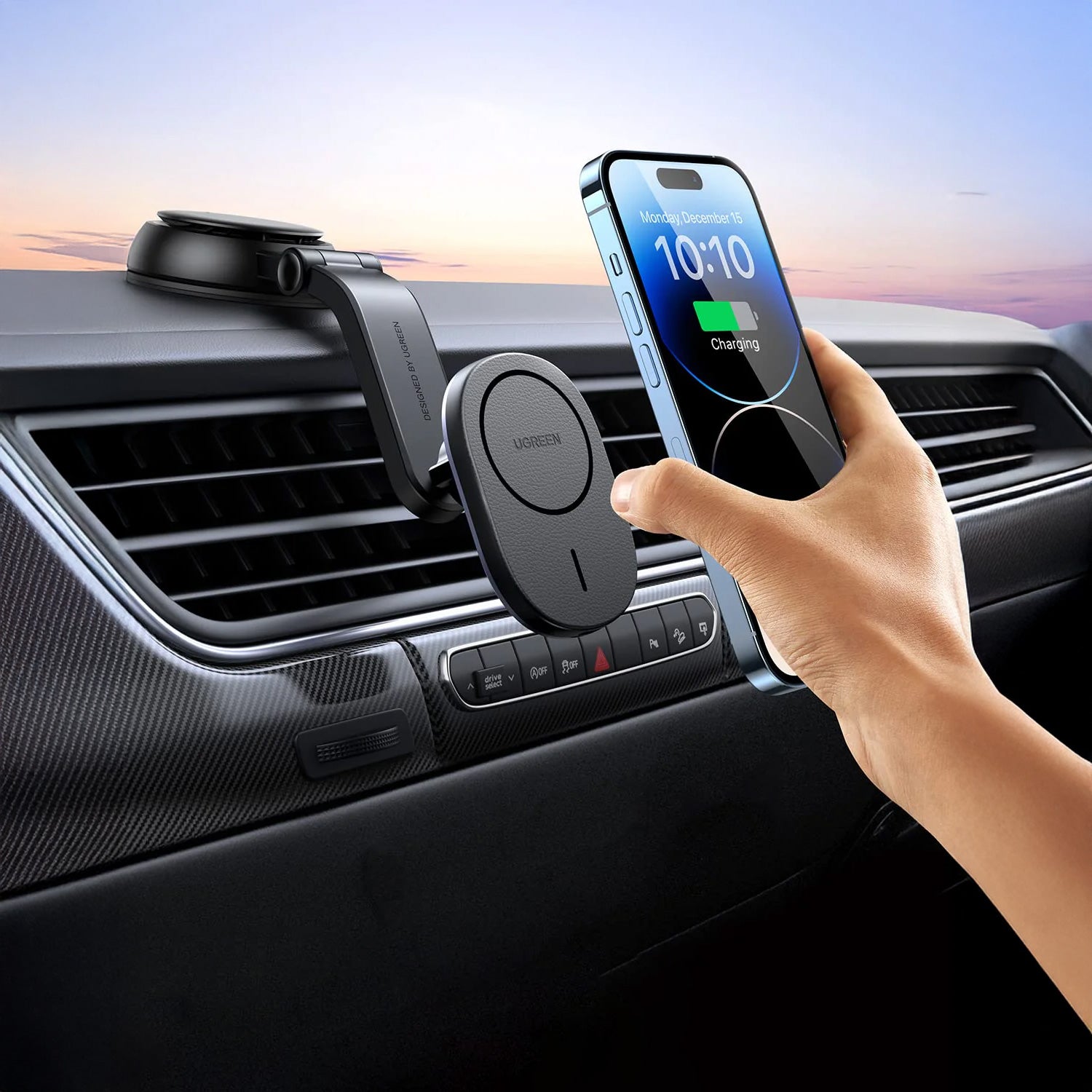 UGREEN CD345 15120 Cargador Inalámbrico Magnético para Auto 2 en 1 para Iphone