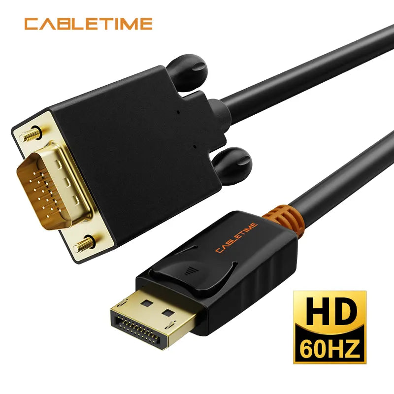 CABLETIME CD35K Cable DisplayPort Macho a VGA Macho 1.8M CT-AV585-04G-B1.8