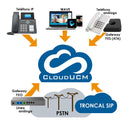GANDSTREAM CLOUDUCM SOHO Cloud PBX, 20 extensions, 8 simultaneous calls, 1 GB, Wave, recording, API and Domain. Annual fee.
