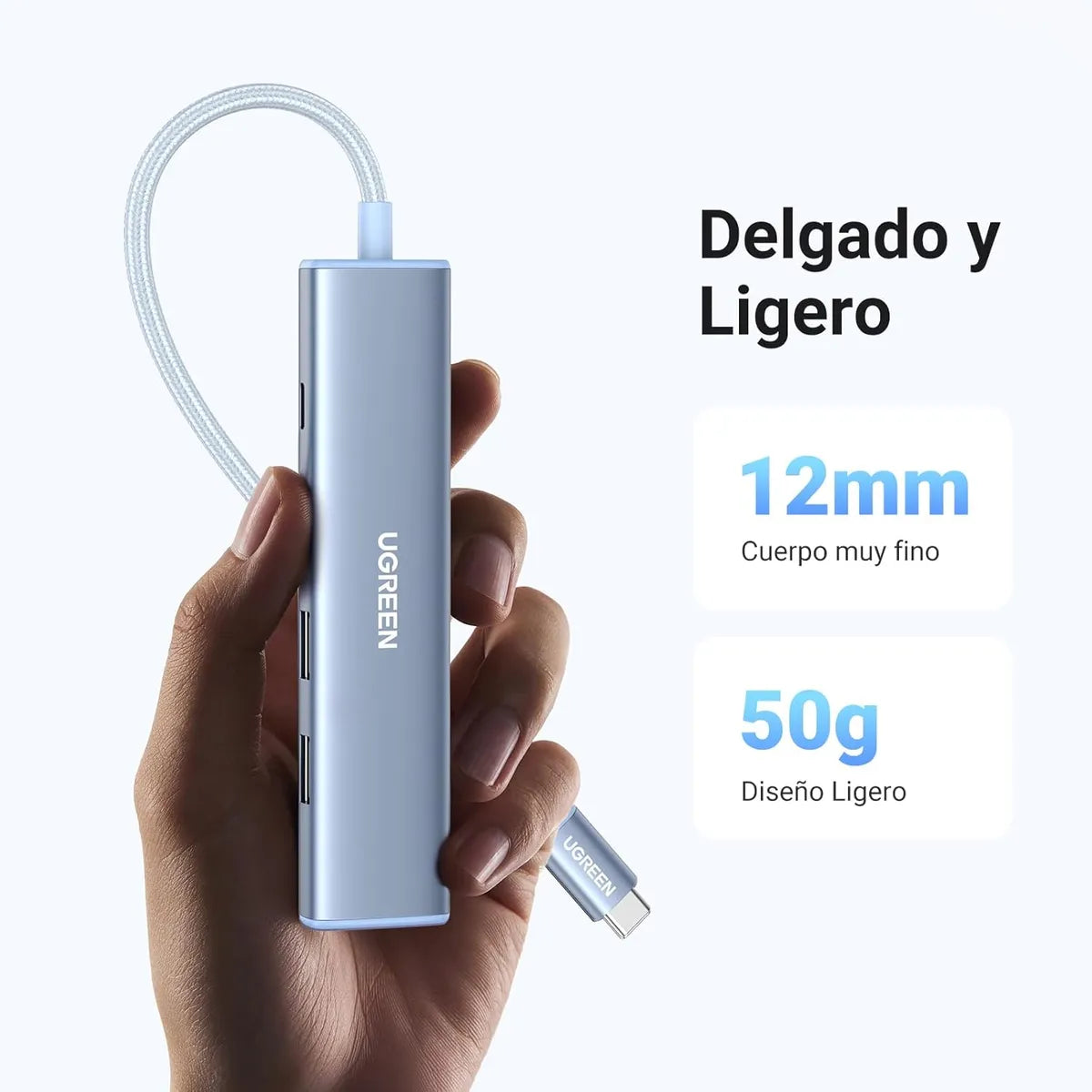 UGREEN CM478 35581 Hub 5 En 1 USB-C HDMI 4K 3x USB-A 3.0 PD 100W