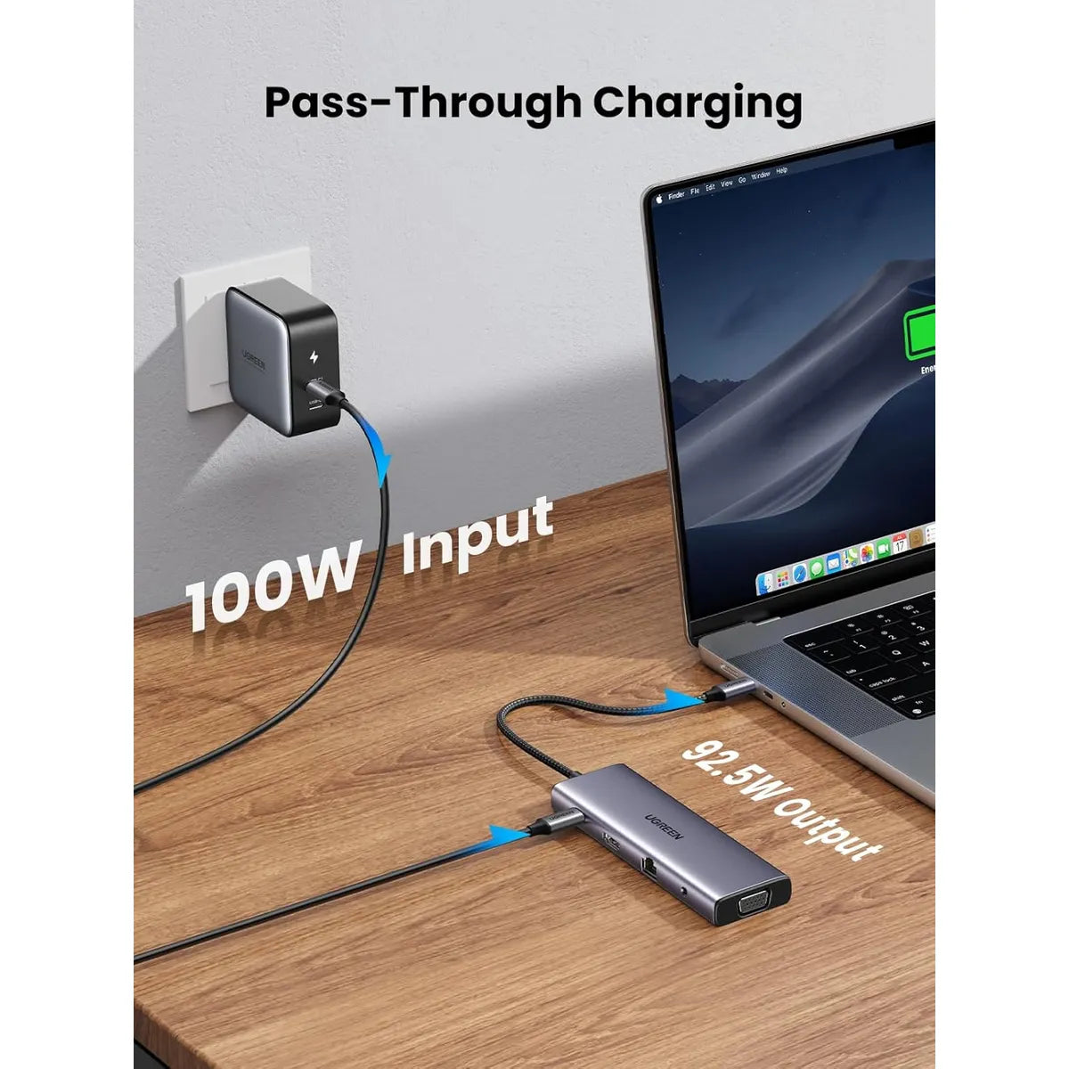 UGREEN CM498 15601 Docking Hub USB-C 10 en 1 4K HDMI VGA Ethernet