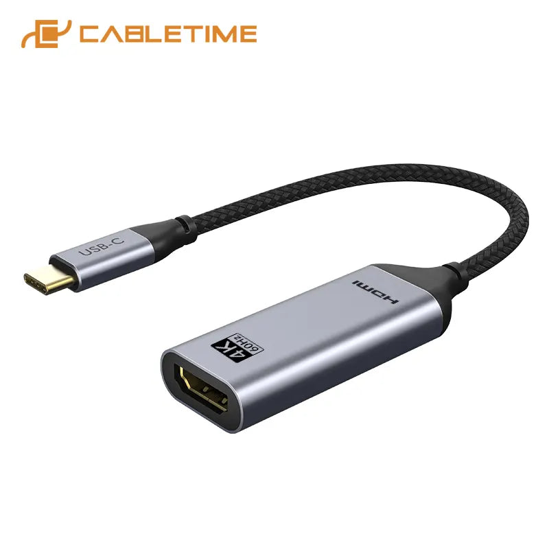 CABLETIME CP10B Adaptador de USB-C Macho a HDMI 4K Hembra CT-C160-PU31-CMHDFn1-S0.2
