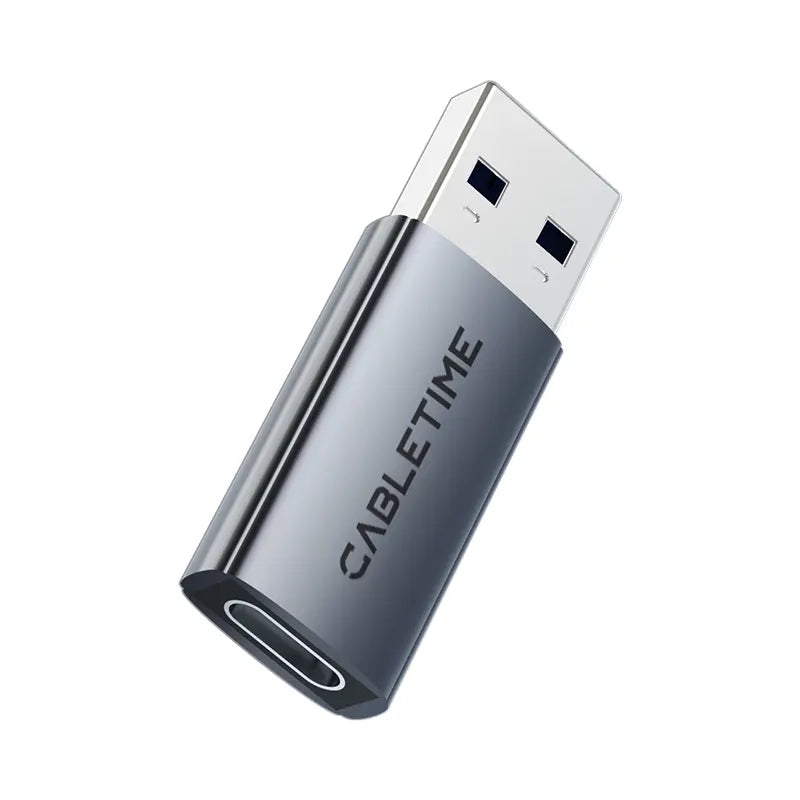 CABLETIME CP80G Adaptador USB-A 3.2 Macho a USB-C Hembra 10Gbps CT-AMCF10-AG