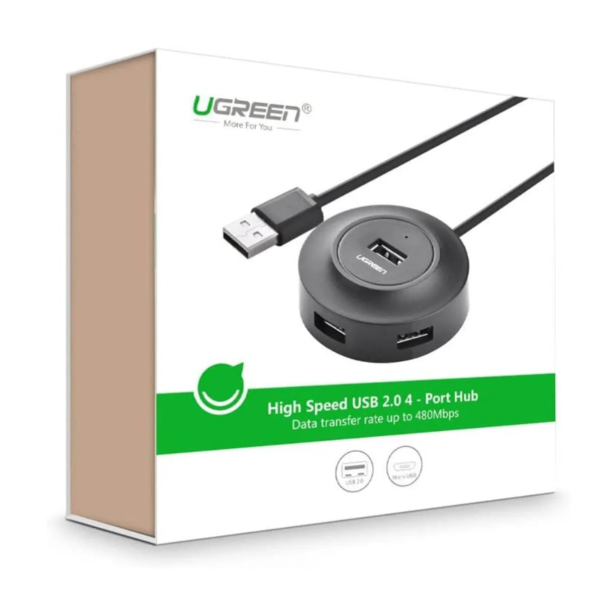 UGREEN CR106 20277 Hub de 4 Puertos USB 2.0 Adaptador Portable