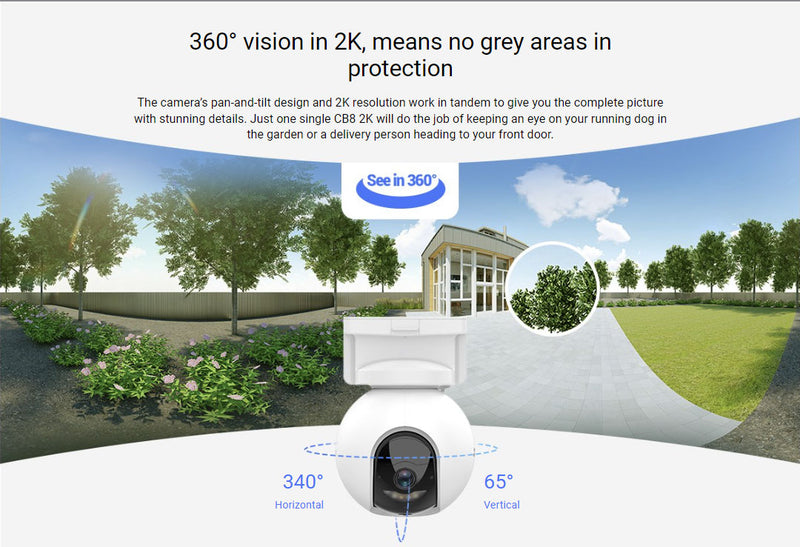 EZVIZ CB8 4K Cámara de seguridad WIFI 8MP Con Panel Solar