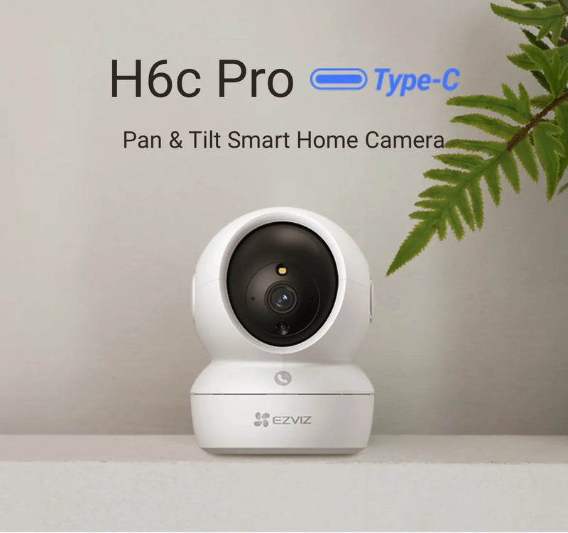 EZVIZ H6C PRO 1080P Cámara de Seguridad inteligente WIFI 2MP Full HD PT 360º Audio bidireccional Detección de movimiento Autotraking Videollamada - CS-H6c-R105-1L2WF