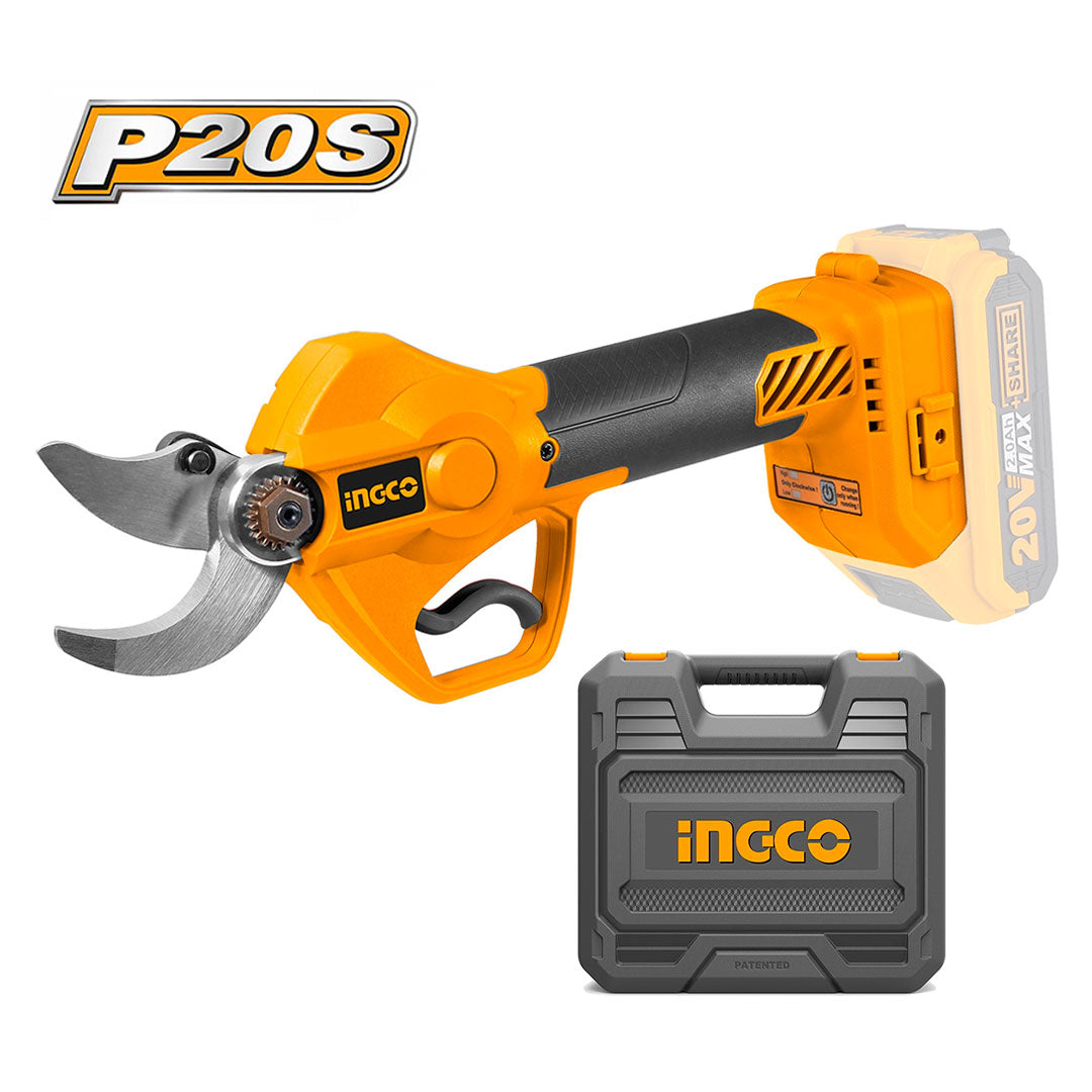 INGCO CSSLI2001 Tijera de podar inalámbrica P20S 20v (no incluye batería ni cargador)