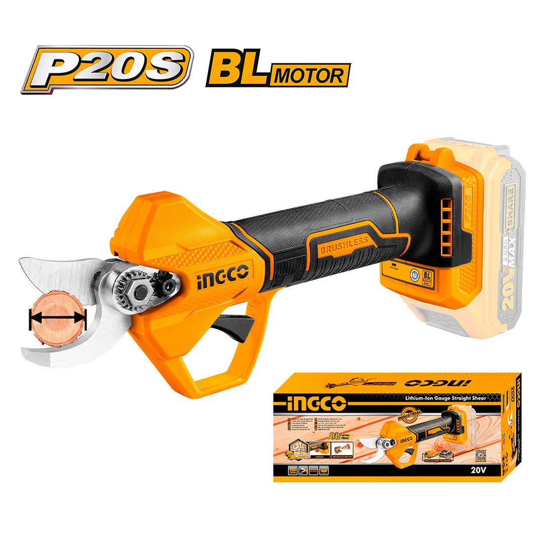 INGCO CSSLI20258 Tijeras eléctricas para podar de 20V