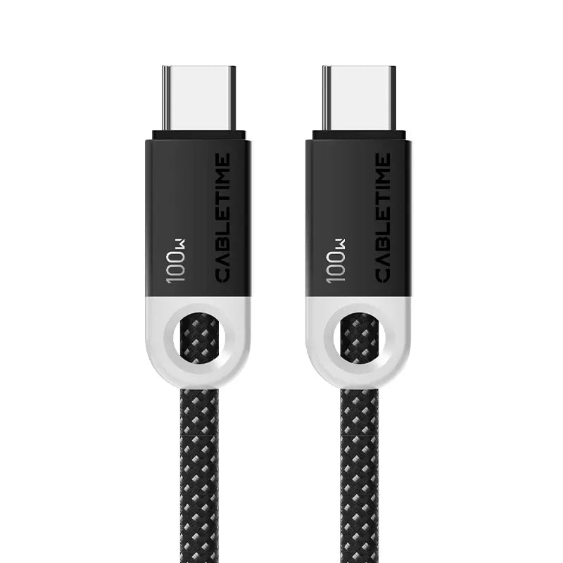 CABLETIME CUP1H Cable USB-C Trenzado 100W 1m CT-CM100-PBW1