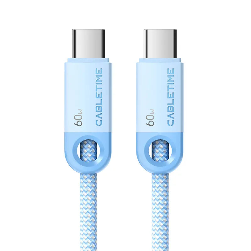 CABLETIME CUP3L Cable USB-C Trenzado 60W 2m CT-CM60-PBL2