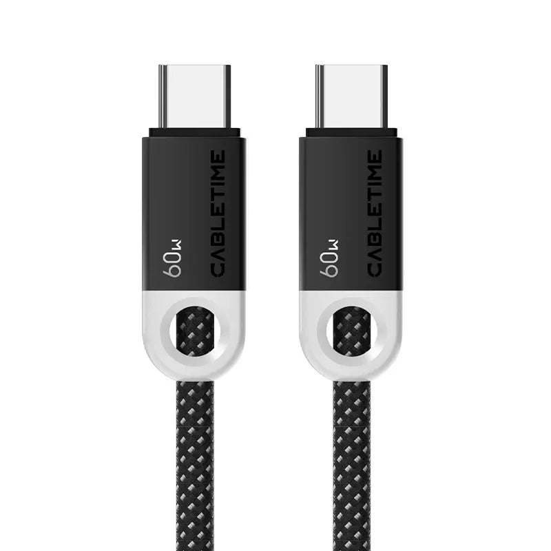 CABLETIME CUP4H Cable USB-C Trenzado 60W 1m CT-CM60-PBW1