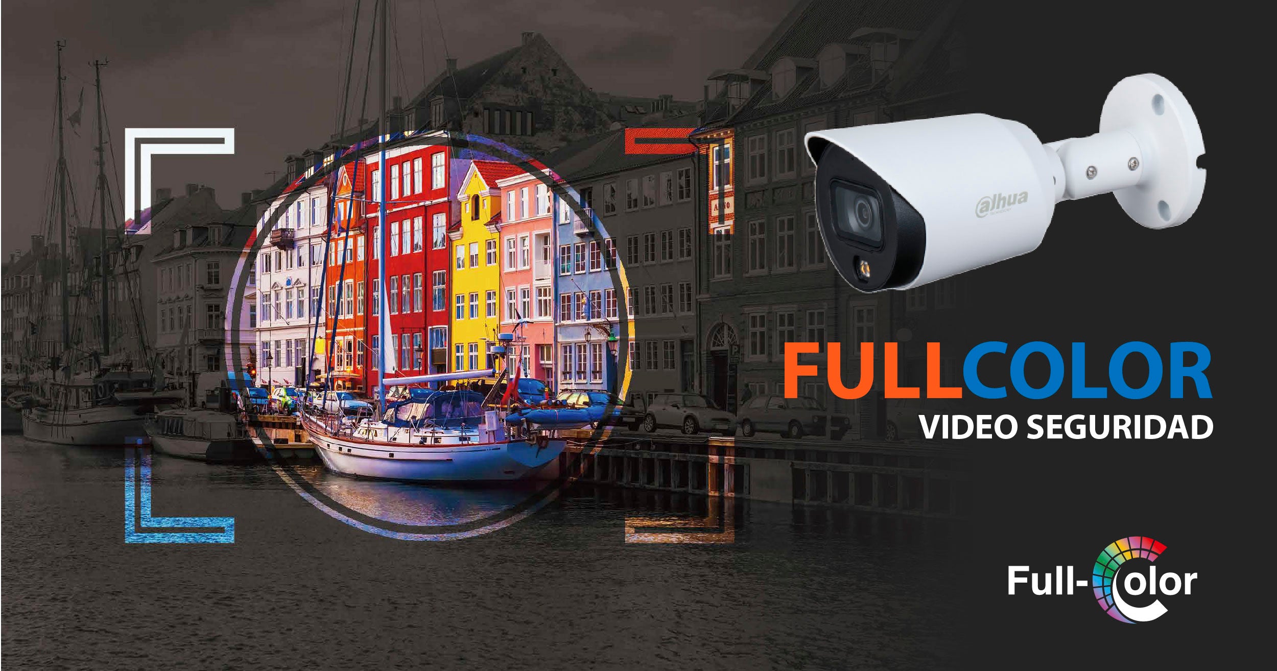 DAHUA HAC-HFW2249T-A-LED Cámara de Seguridad HDCVI 2MP Full HD 2.8mm LED 20m FULLCOLOR WDR IP67 Mic SUPER ADAPT