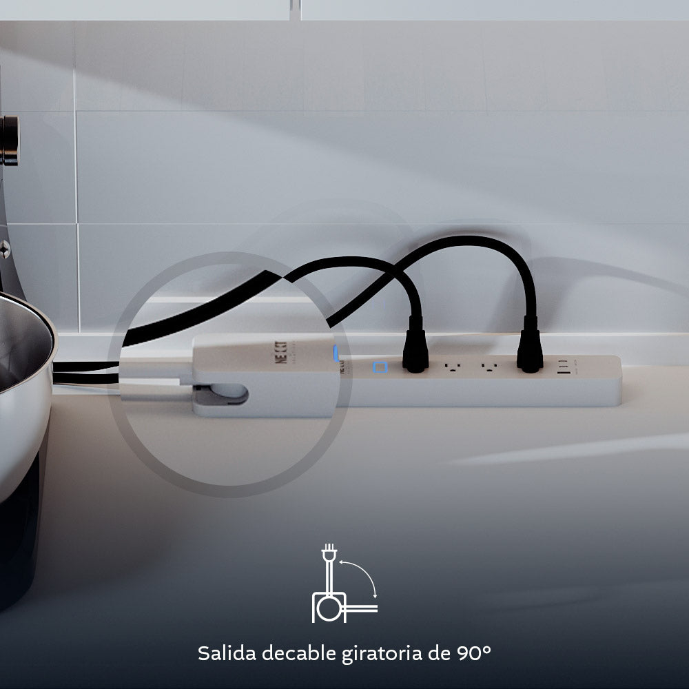 NEXXT SOLUTIONS NHP-E710 Supresor de Picos Wifi Inteligente 4 Tomas + USB-A y USB-C