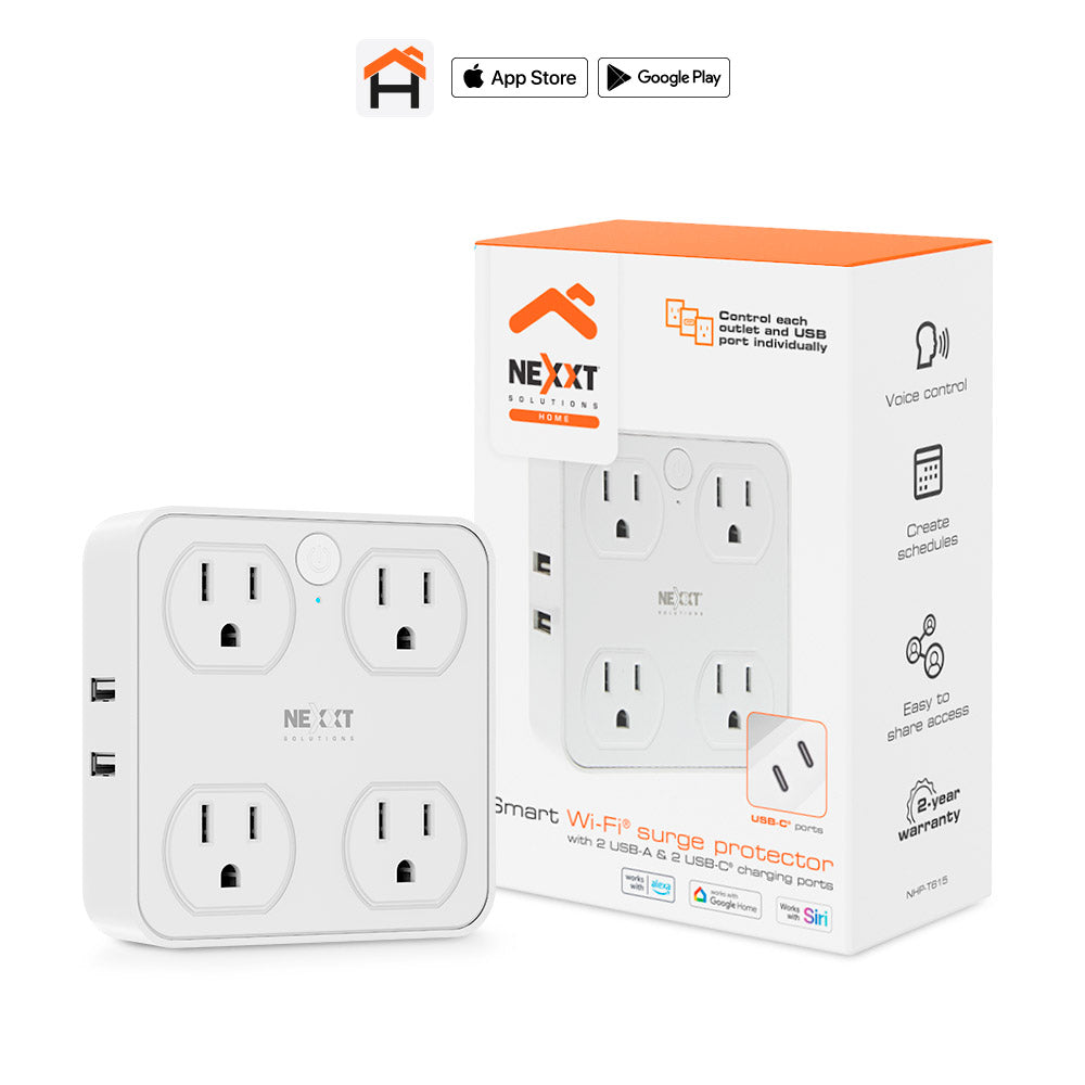NEXXT SOLUTIONS NHP-T615 Enchufe Inteligente Wifi 4 Tomas + USB-A y USB-C