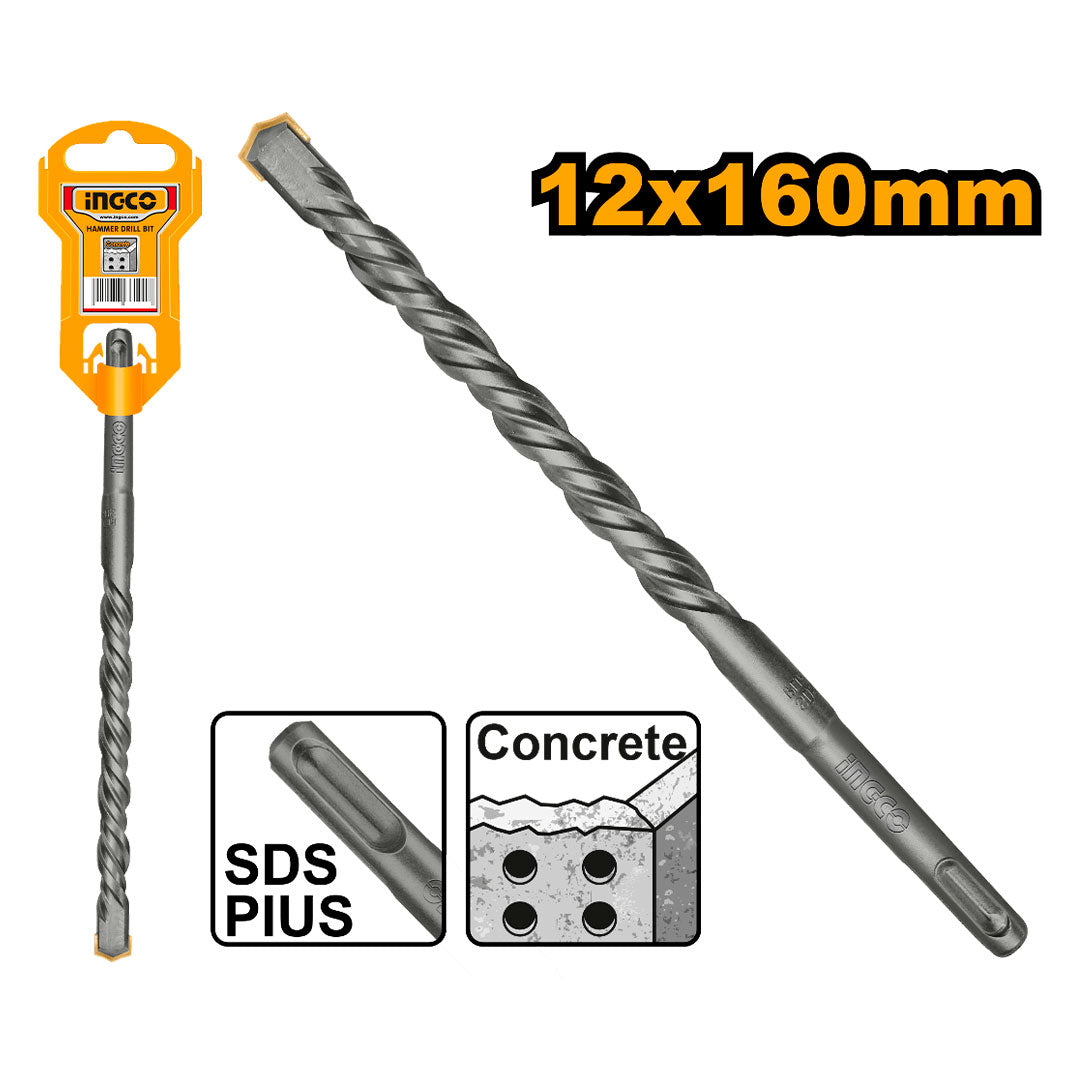 INGCO DBH1211201 Broca SDS Plus para concreto 12x160mm