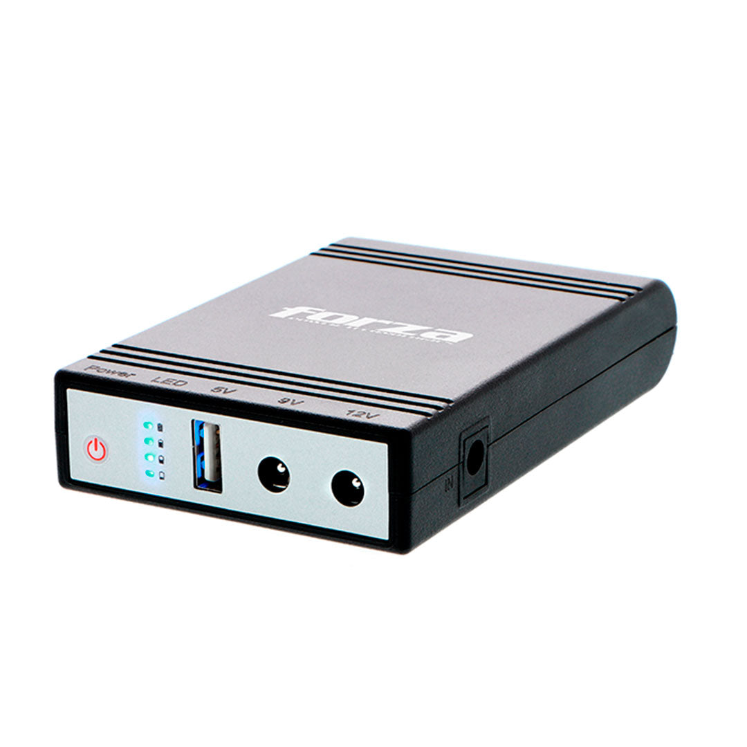 FORZA DC-140USB Mini UPS Power Bank Portátil 14W salidas de 5/9/12V